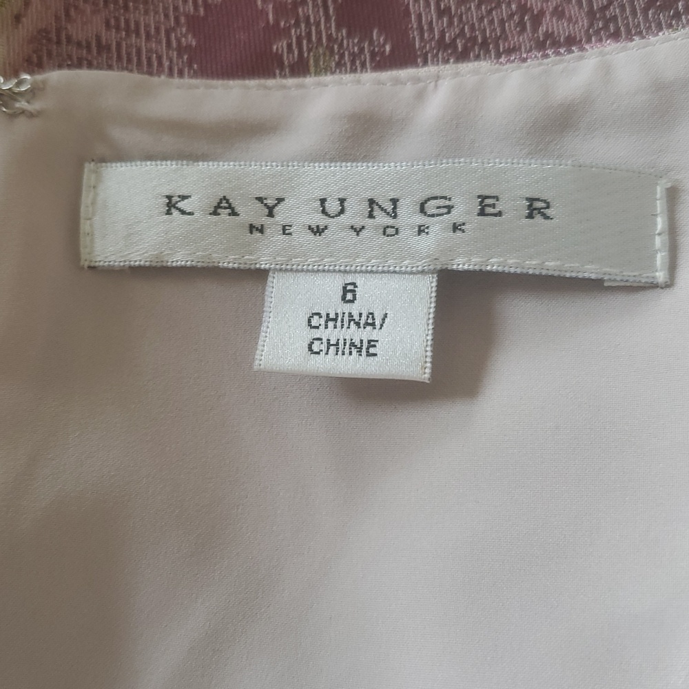 NWUT KAY  UNGER NEW YORK PALMER FLORAL JACQUARD HI-LOW GOWN - Picture 11 of 15